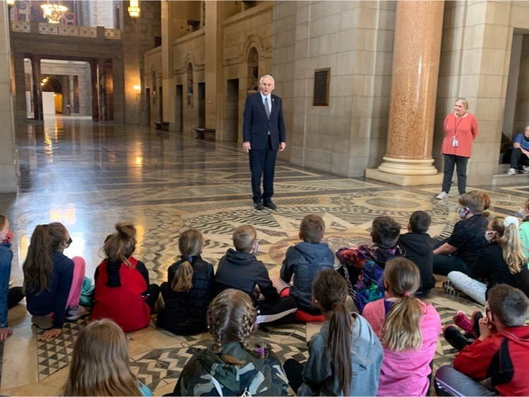 Senator Clements came to talk to us before his work session started