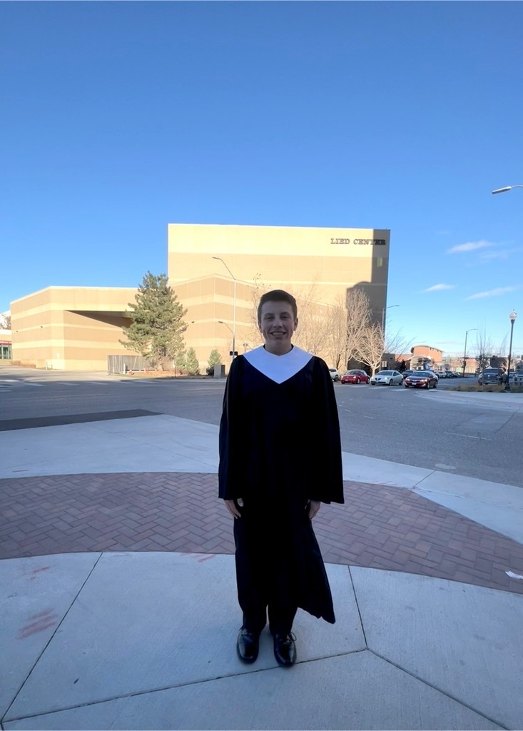 Nolan Stroy  in front of the Lied Center 